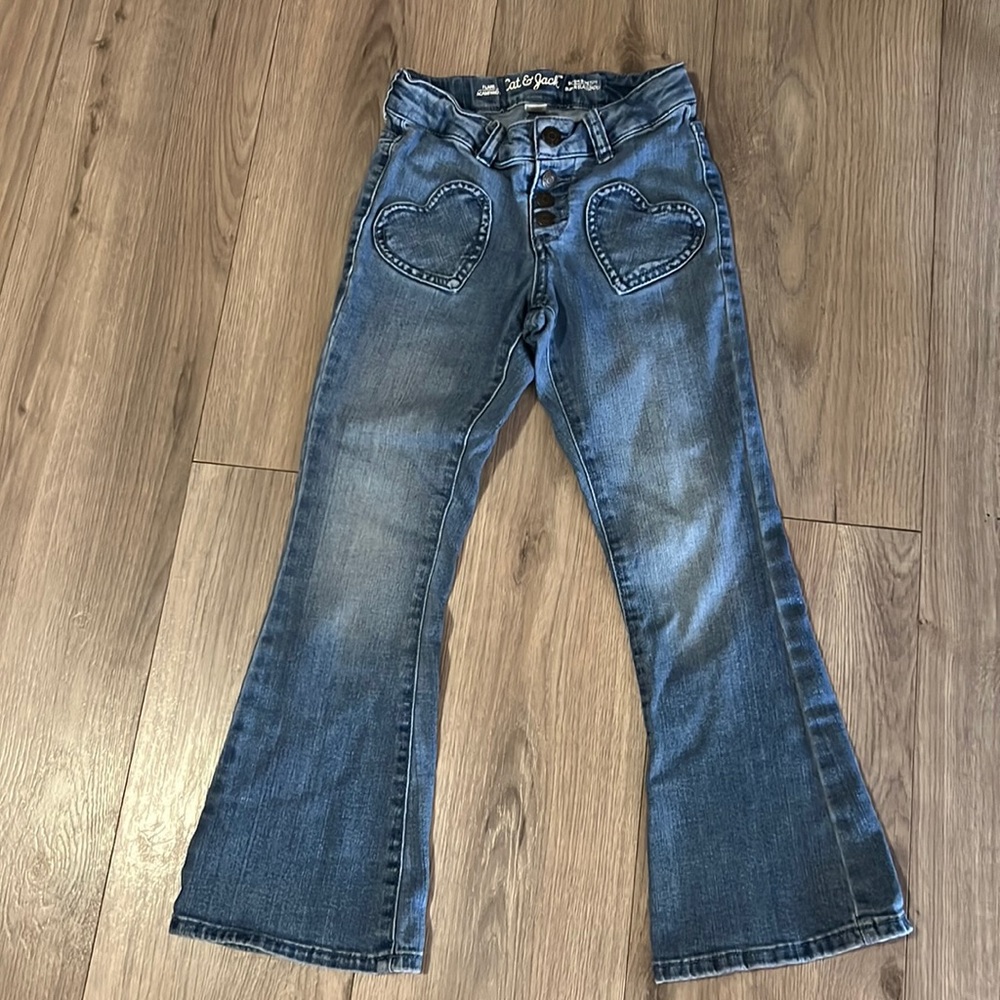 Cat & Jack girls heart pocket jeans